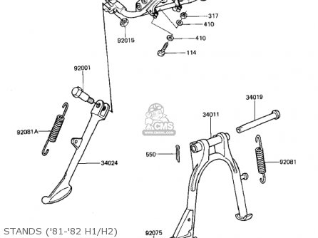 STANDS ('81-'82 H1/H2) - KZ650H2 CSR 1982 USA CANADA