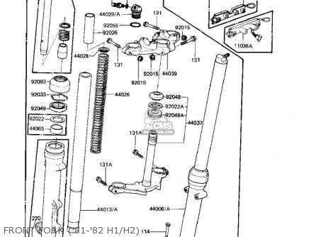 FRONT FORK ('81-'82 H1/H2) - KZ650H2 CSR 1982 USA CANADA