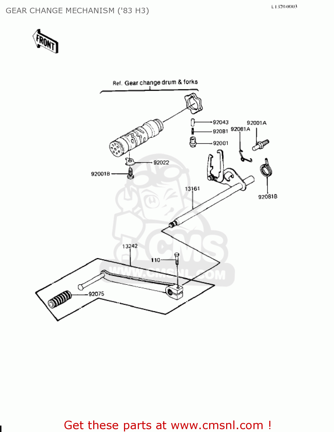 GEAR CHANGE MECHANISM ('83 H3) KZ650H3 CSR 1983 USA CANADA