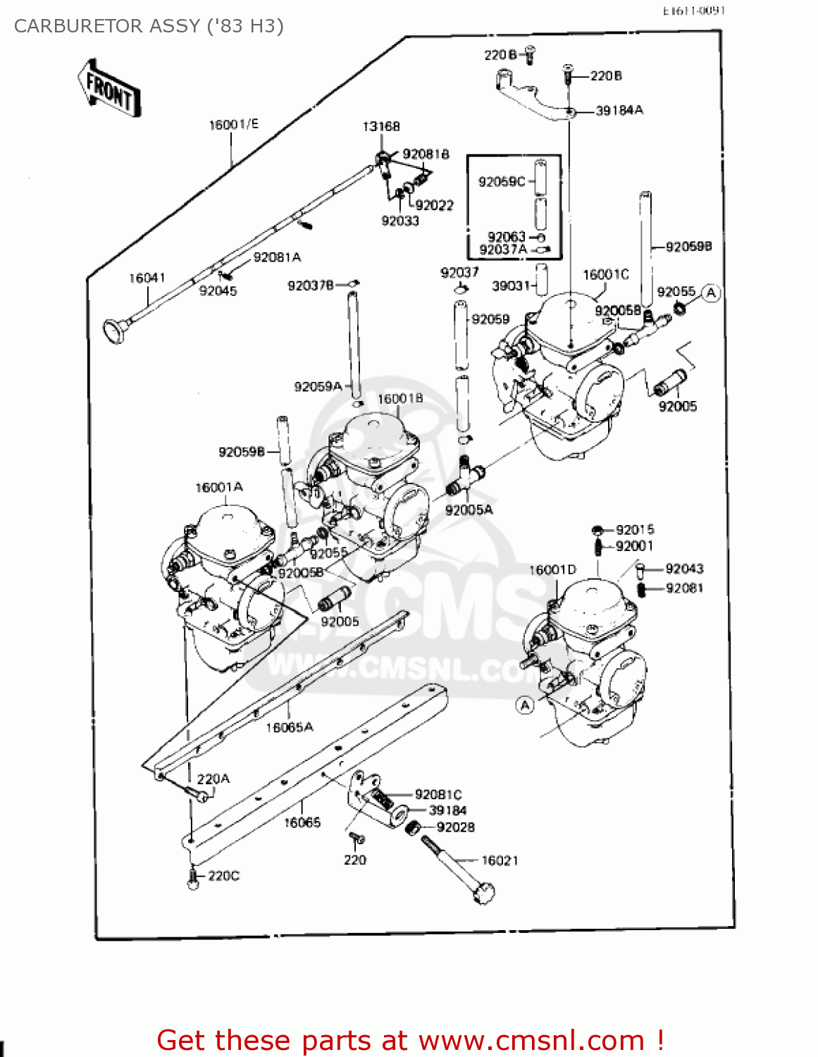 CARBURETOR ASSY ('83 H3) KZ650H3 CSR 1983 USA CANADA