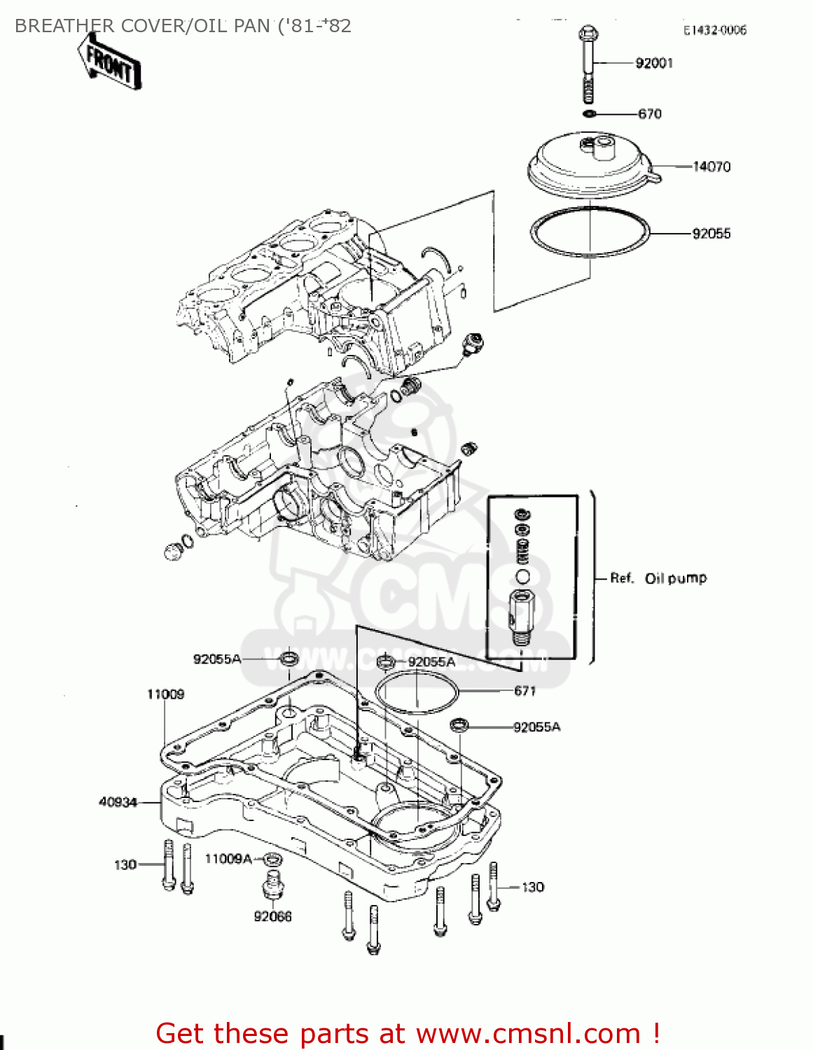 BREATHER COVER/OIL PAN ('81-'82 KZ650H3 CSR 1983 USA CANADA