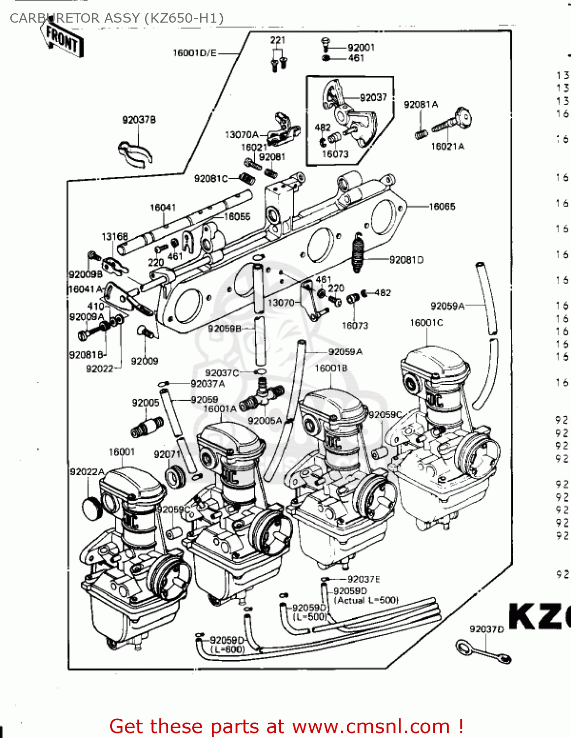 CARBURETOR ASSY (KZ650-H1) KZ650H3 CSR 1983 USA CANADA