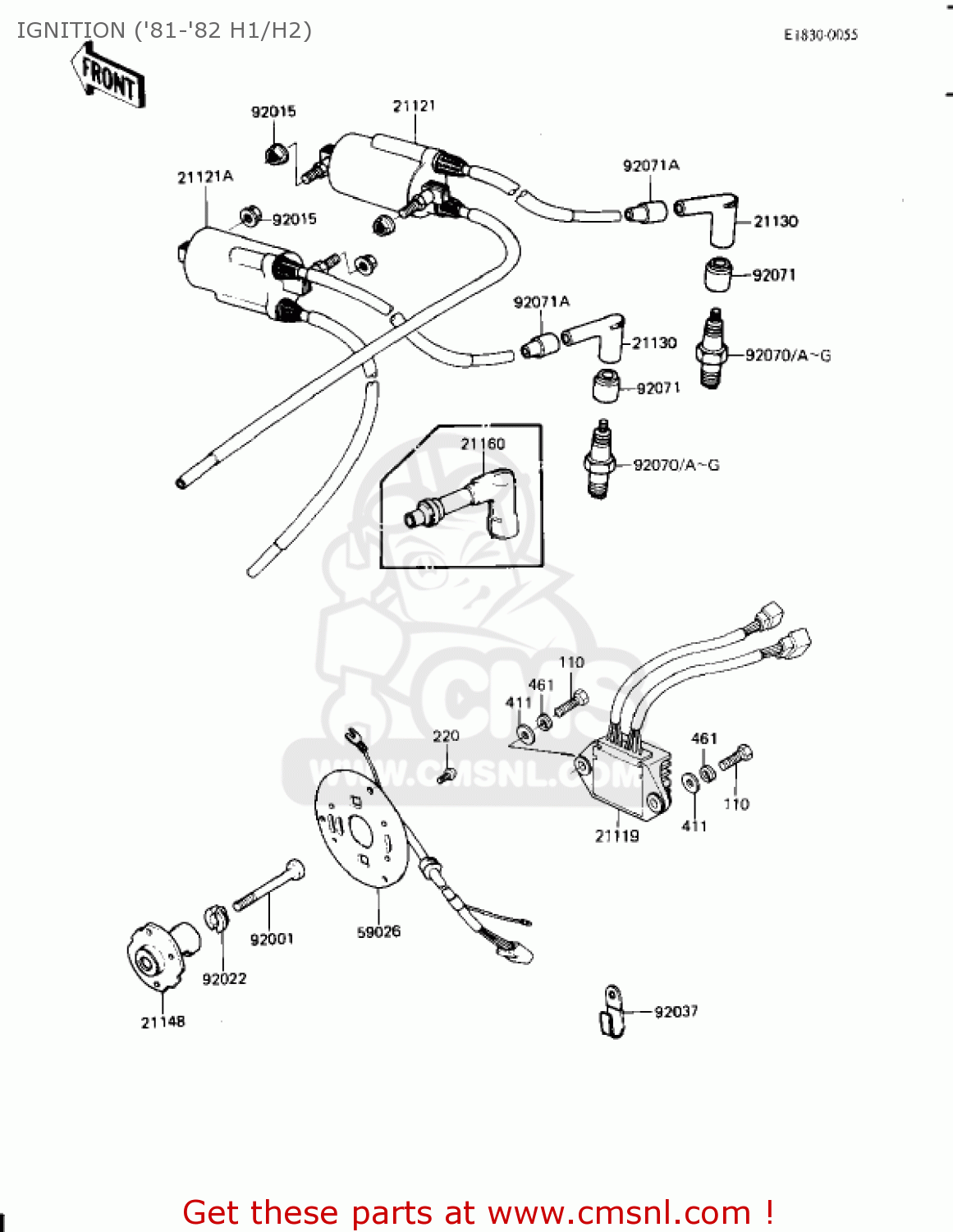 IGNITION ('81-'82 H1/H2) KZ650H3 CSR 1983 USA CANADA