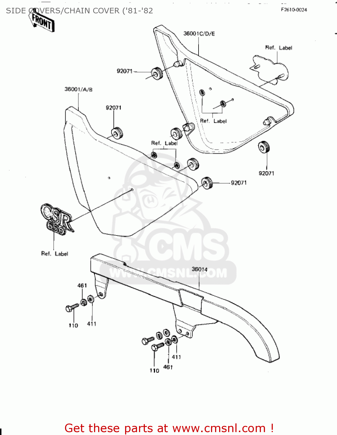 SIDE COVERS/CHAIN COVER ('81-'82 KZ650H3 CSR 1983 USA CANADA