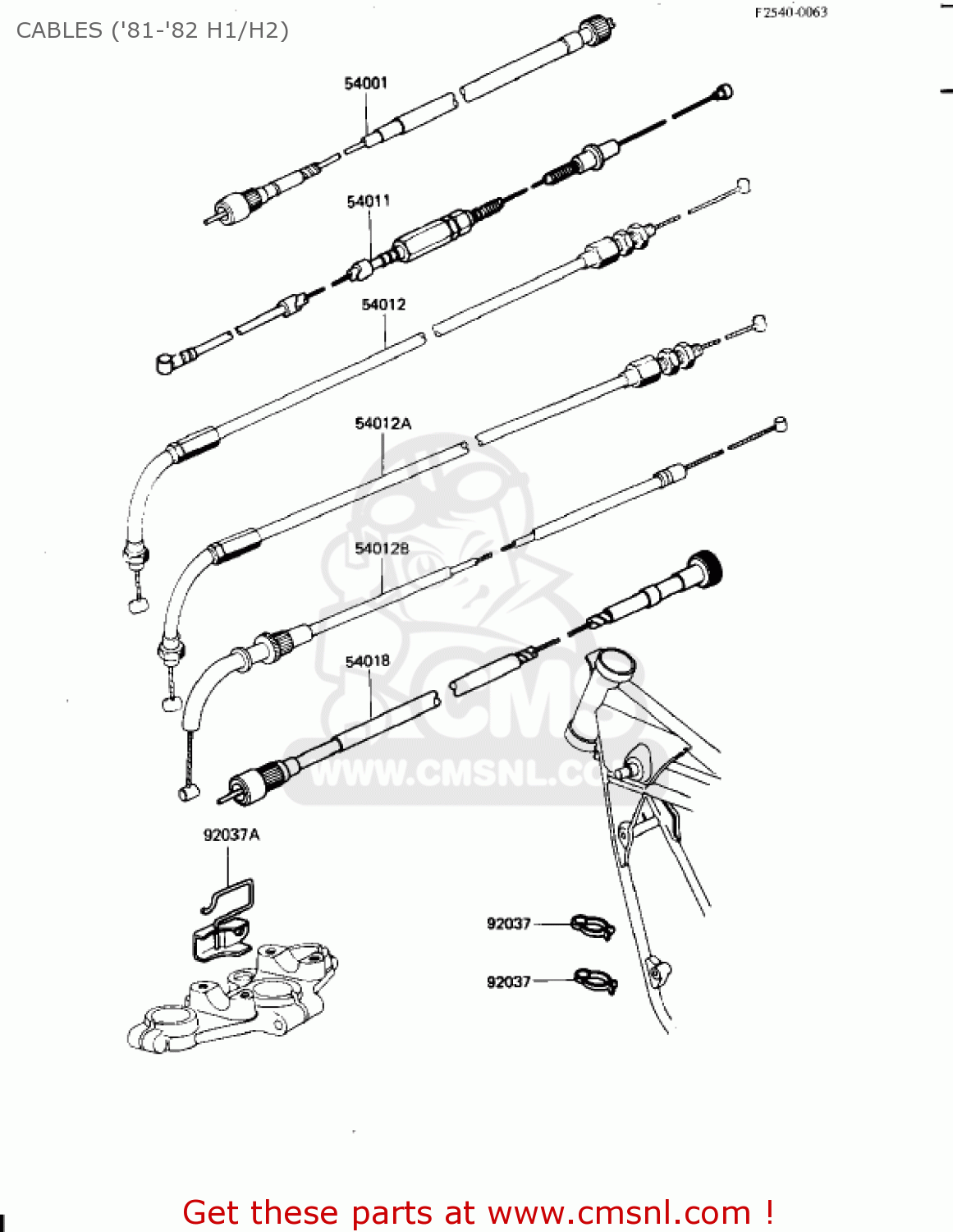 CABLES ('81-'82 H1/H2) KZ650H3 CSR 1983 USA CANADA