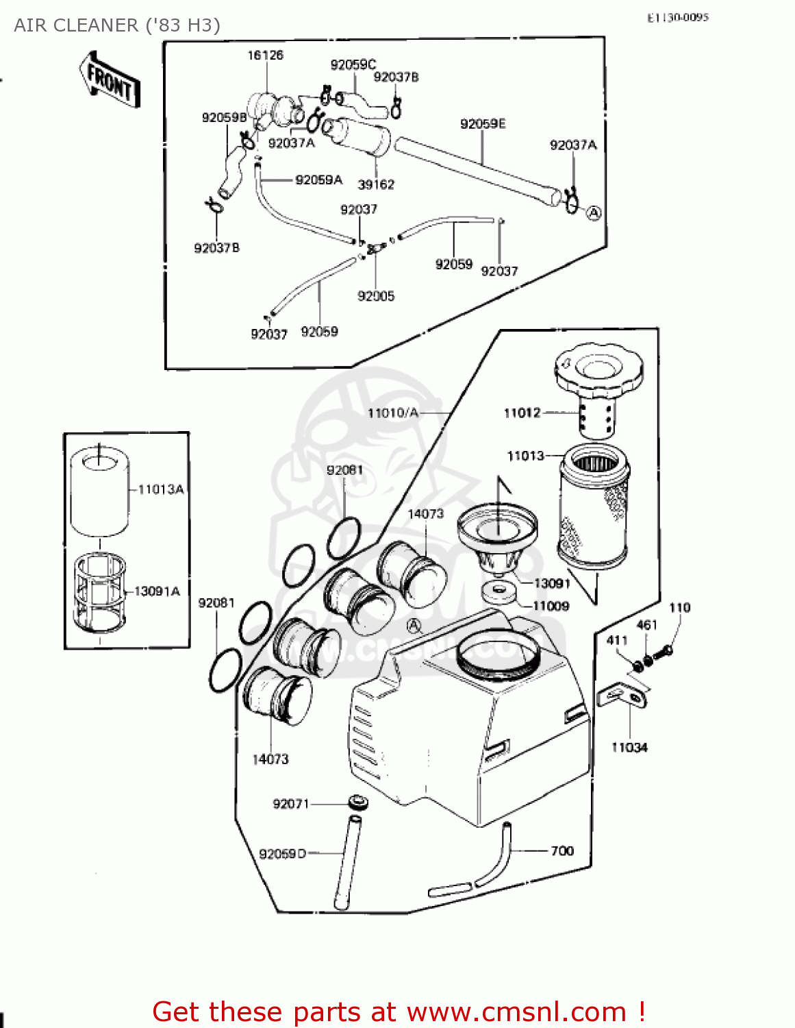 AIR CLEANER ('83 H3) KZ650H3 CSR 1983 USA CANADA