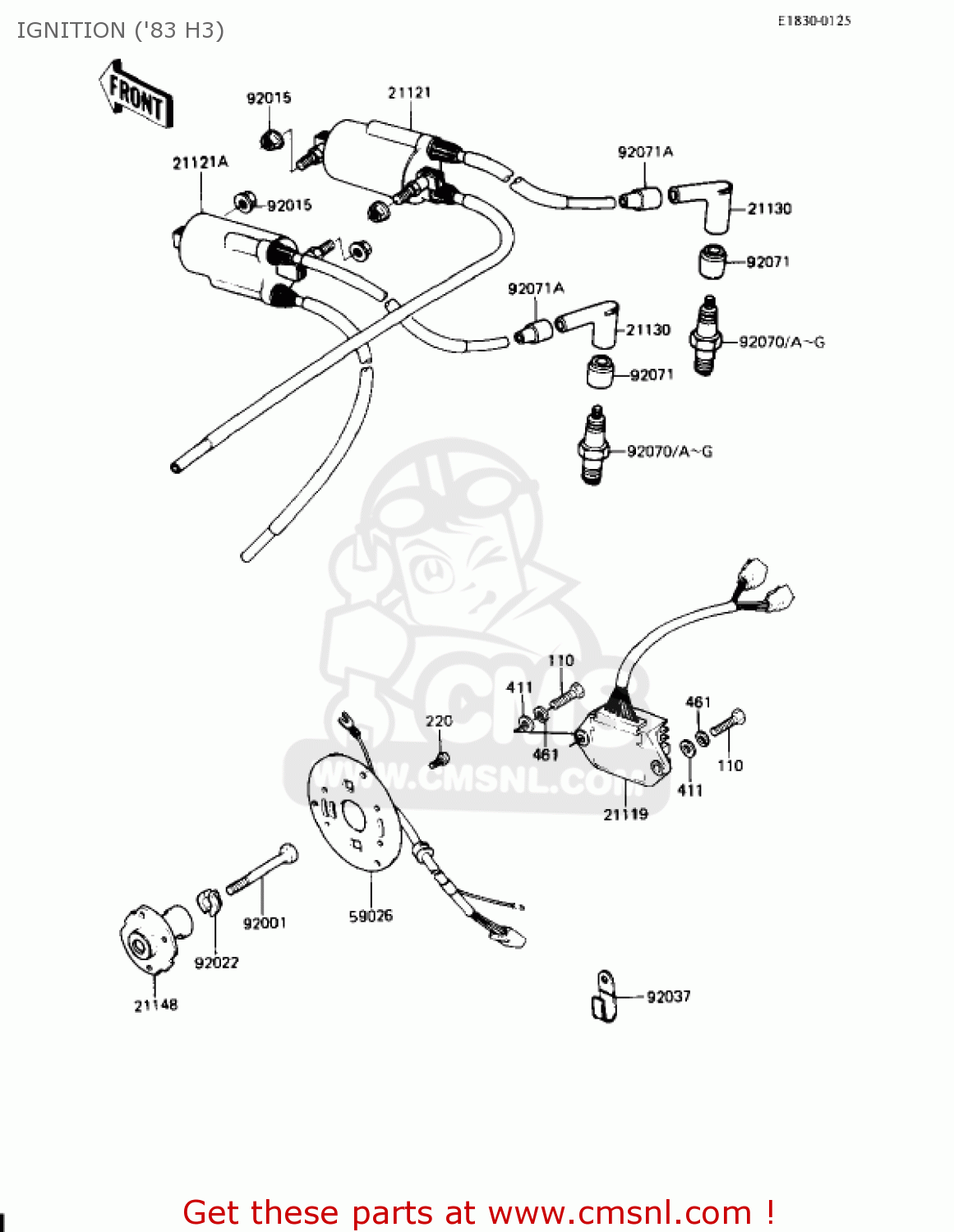 IGNITION ('83 H3) KZ650H3 CSR 1983 USA CANADA