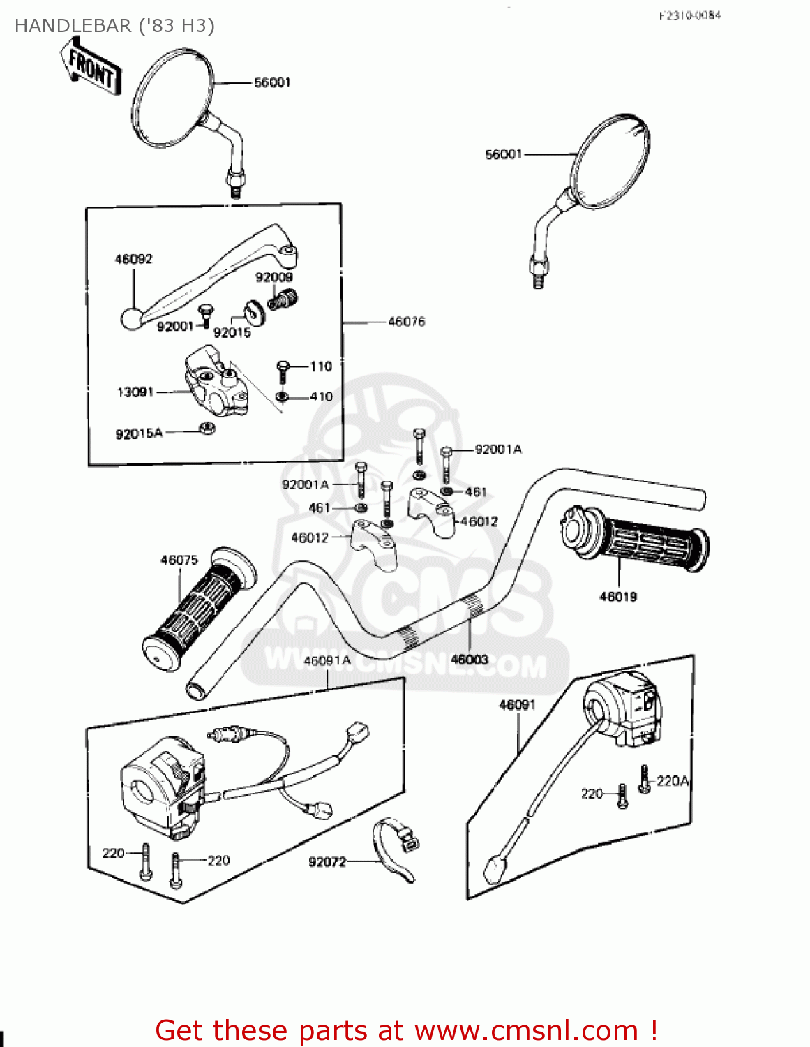 HANDLEBAR ('83 H3) KZ650H3 CSR 1983 USA CANADA