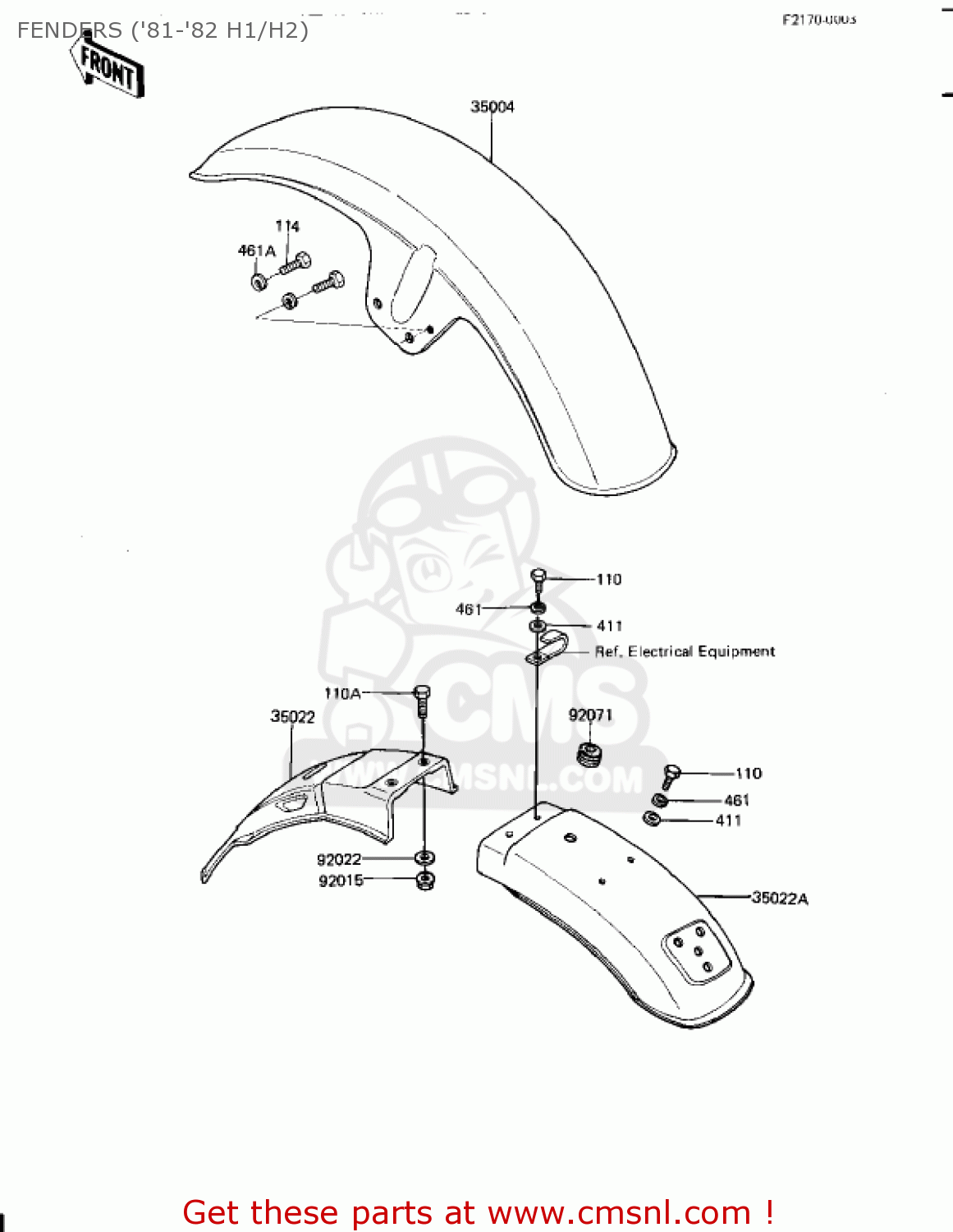 FENDERS ('81-'82 H1/H2) KZ650H3 CSR 1983 USA CANADA