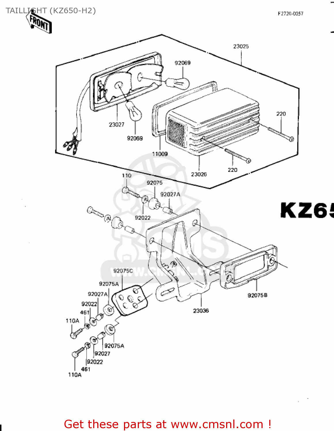 TAILLIGHT (KZ650-H2) KZ650H3 CSR 1983 USA CANADA