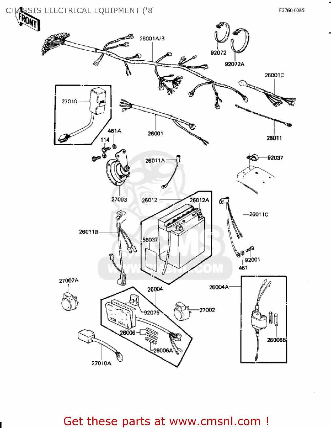 CHASSIS ELECTRICAL EQUIPMENT ('8 KZ650H3 CSR 1983 USA CANADA