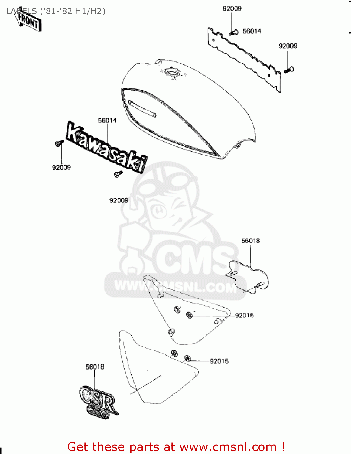 LABELS ('81-'82 H1/H2) KZ650H3 CSR 1983 USA CANADA