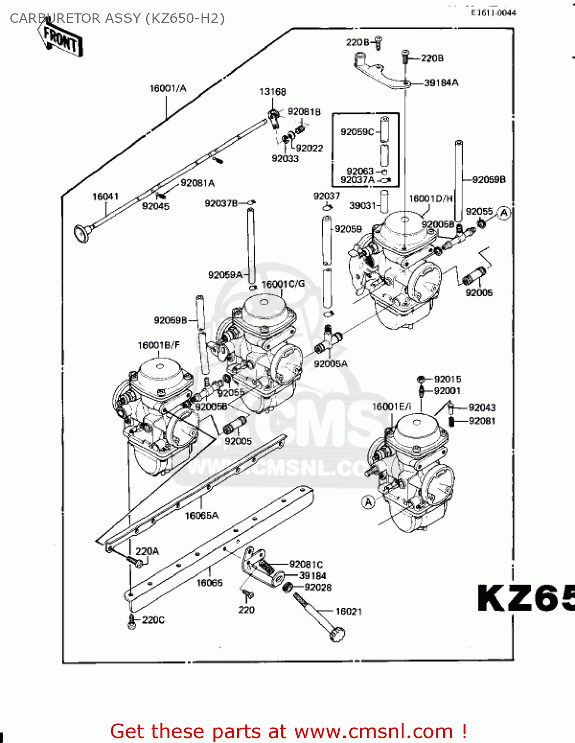 CARBURETOR ASSY (KZ650-H2) KZ650H3 CSR 1983 USA CANADA