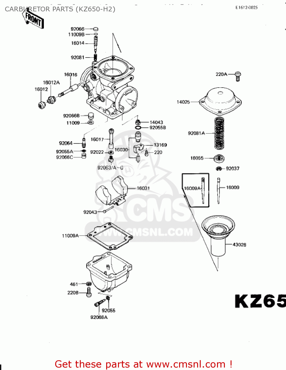 CARBURETOR PARTS (KZ650-H2) KZ650H3 CSR 1983 USA CANADA