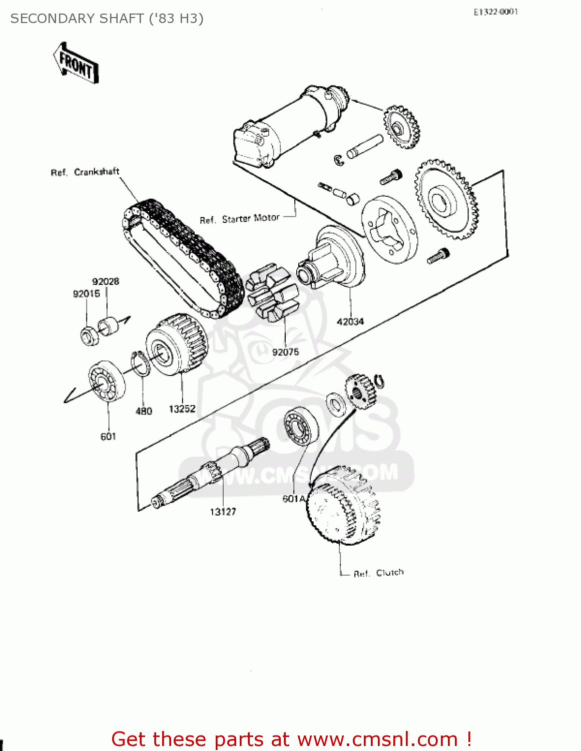 SECONDARY SHAFT ('83 H3) KZ650H3 CSR 1983 USA CANADA