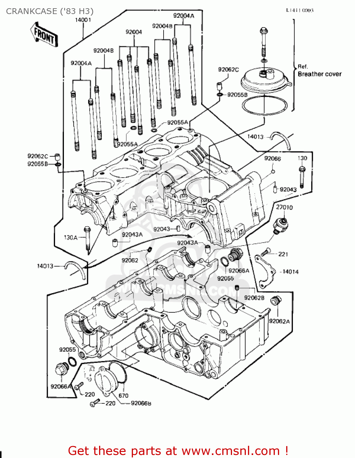 CRANKCASE ('83 H3) KZ650H3 CSR 1983 USA CANADA