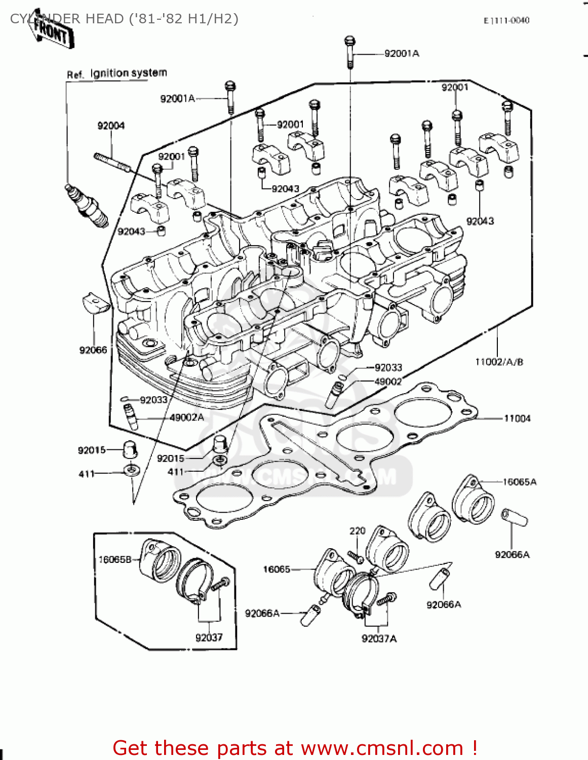 CYLINDER HEAD ('81-'82 H1/H2) KZ650H3 CSR 1983 USA CANADA
