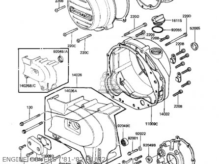ENGINE COVERS ('81-'82 H1/H2) - KZ650H3 CSR 1983 USA CANADA