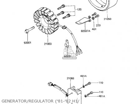 GENERATOR/REGULATOR ('81-'82 H1/ - KZ650H3 CSR 1983 USA CANADA