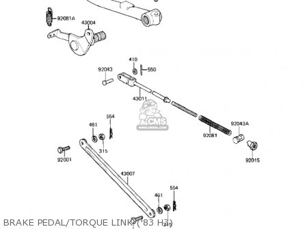 BRAKE PEDAL/TORQUE LINK ('83 H3) - KZ650H3 CSR 1983 USA CANADA