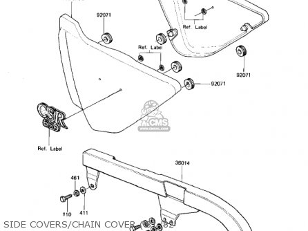 SIDE COVERS/CHAIN COVER ('81-'82 - KZ650H3 CSR 1983 USA CANADA
