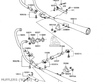 MUFFLERS ('83 H3) - KZ650H3 CSR 1983 USA CANADA