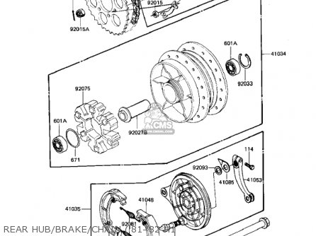 REAR HUB/BRAKE/CHAIN ('81-'82 H1 - KZ650H3 CSR 1983 USA CANADA