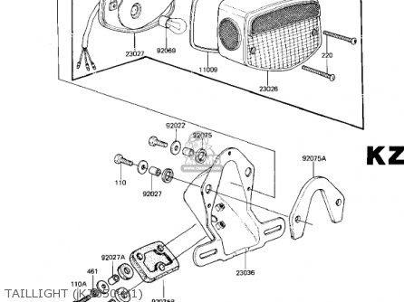 TAILLIGHT (KZ650-H1) - KZ650H3 CSR 1983 USA CANADA
