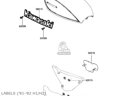 LABELS ('81-'82 H1/H2) - KZ650H3 CSR 1983 USA CANADA