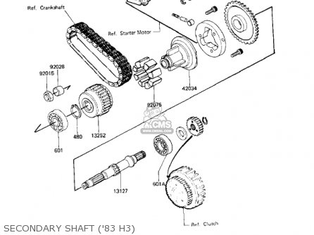 SECONDARY SHAFT ('83 H3) - KZ650H3 CSR 1983 USA CANADA