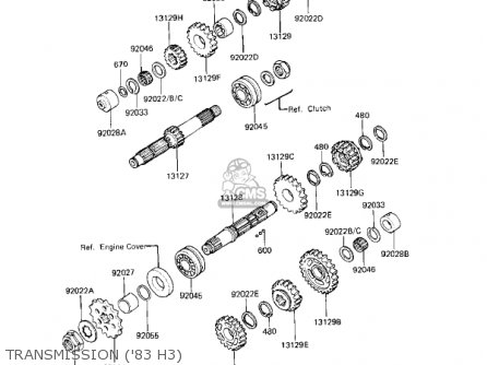 TRANSMISSION ('83 H3) - KZ650H3 CSR 1983 USA CANADA