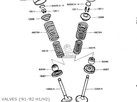 VALVES ('81-'82 H1/H2) - KZ650H3 CSR 1983 USA CANADA