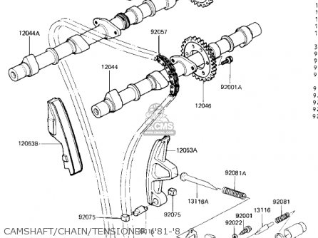 CAMSHAFT/CHAIN/TENSIONER ('81-'8 - KZ650H3 CSR 1983 USA CANADA
