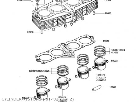 CYLINDER/PISTONS ('81-'82 H1/H2) - KZ650H3 CSR 1983 USA CANADA