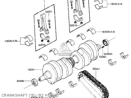 CRANKSHAFT ('81-'82 H1/H2) - KZ650H3 CSR 1983 USA CANADA