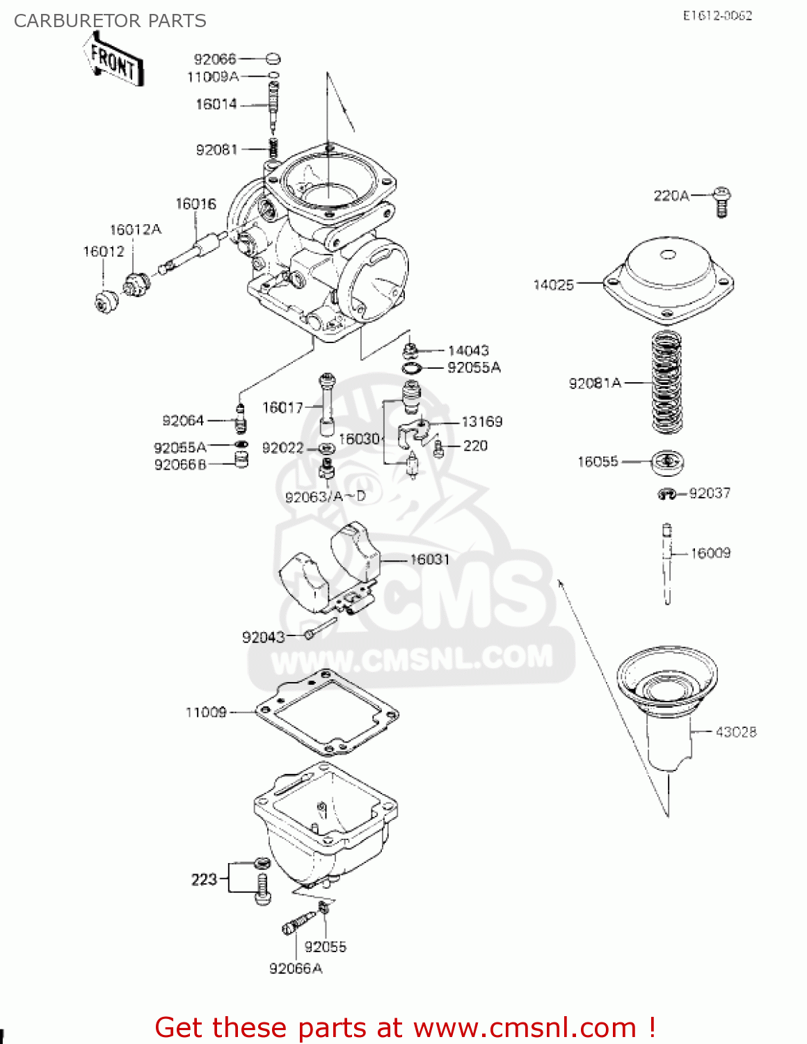 CARBURETOR PARTS KZ700A1 1984 USA CALIFORNIA