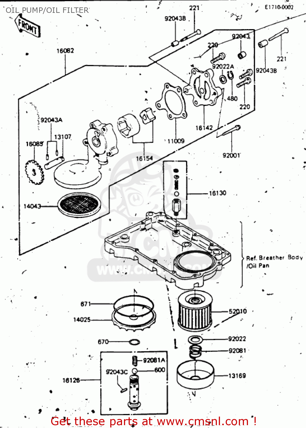 OIL PUMP/OIL FILTER KZ700A1 1984 USA CALIFORNIA