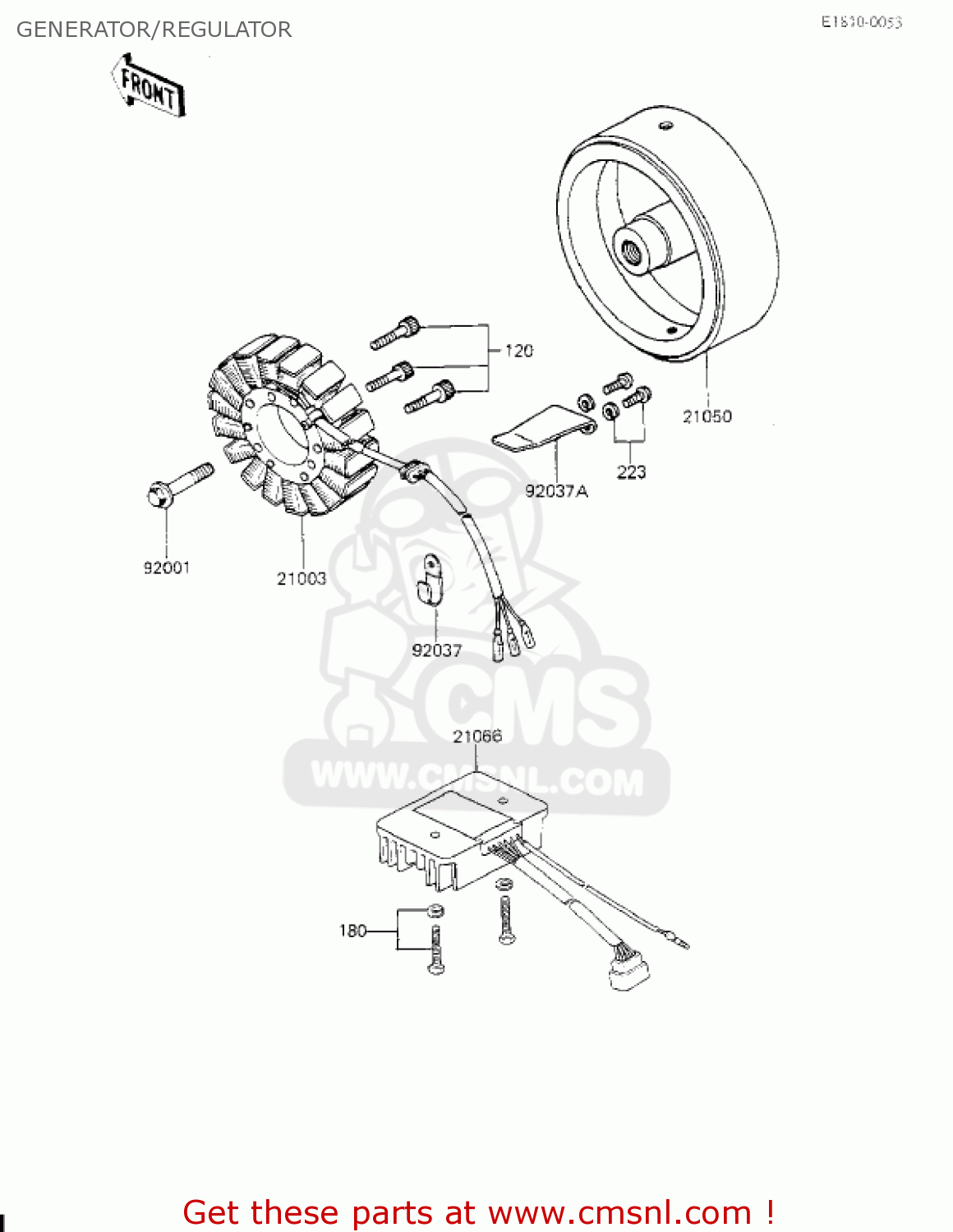 GENERATOR/REGULATOR KZ700A1 1984 USA CALIFORNIA