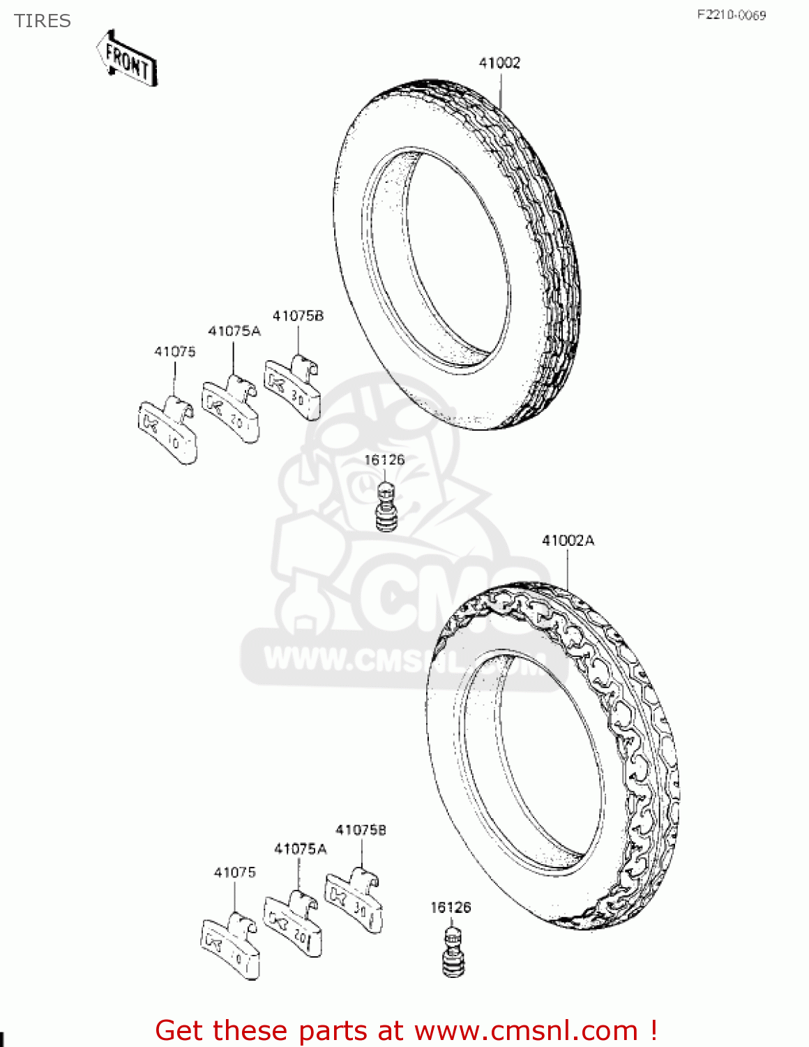 TIRES KZ700A1 1984 USA CALIFORNIA