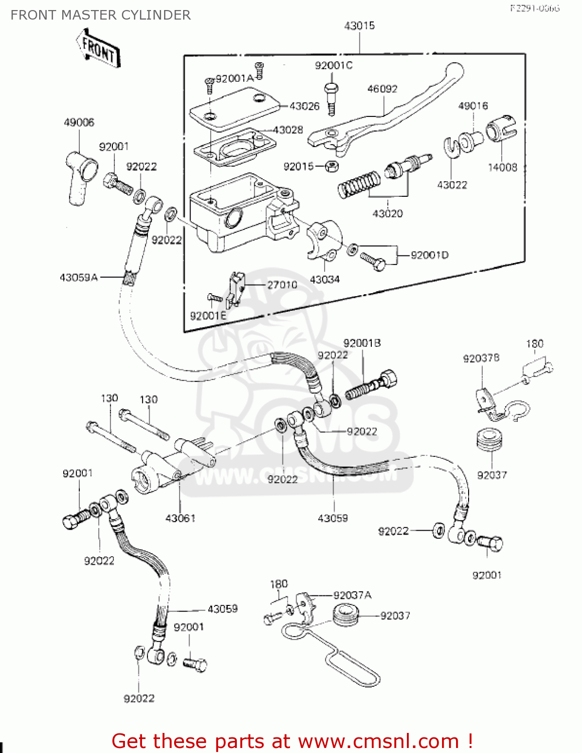 FRONT MASTER CYLINDER KZ700A1 1984 USA CALIFORNIA