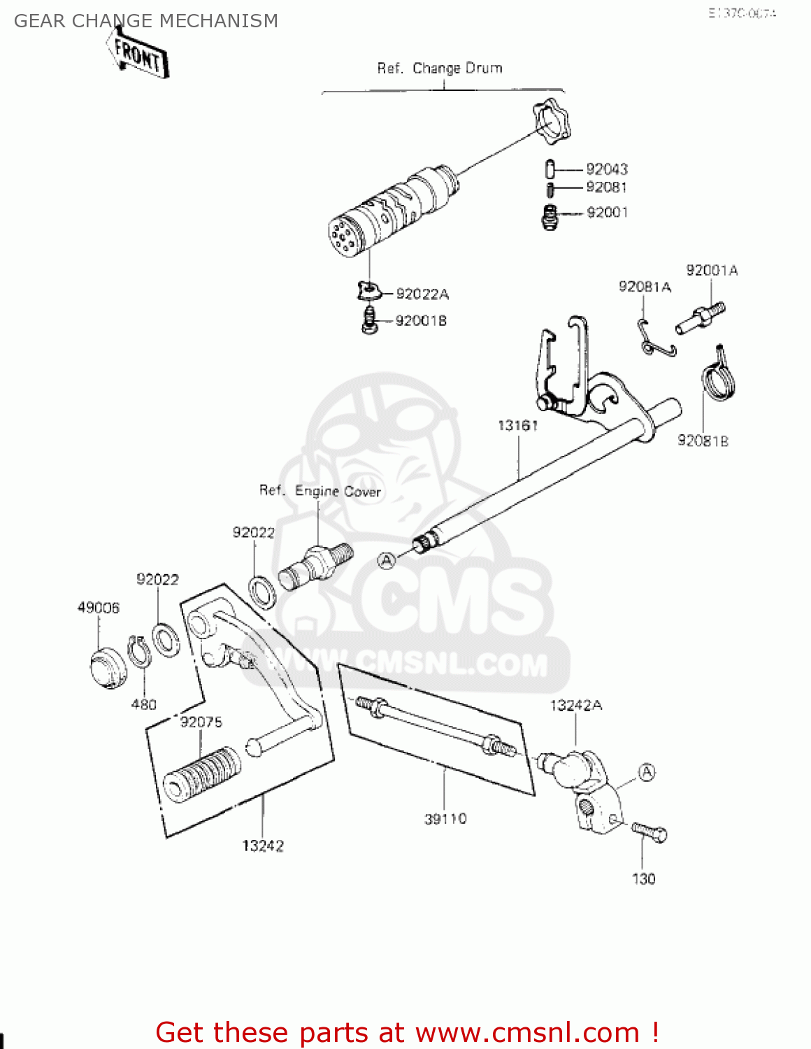 GEAR CHANGE MECHANISM KZ700A1 1984 USA CALIFORNIA