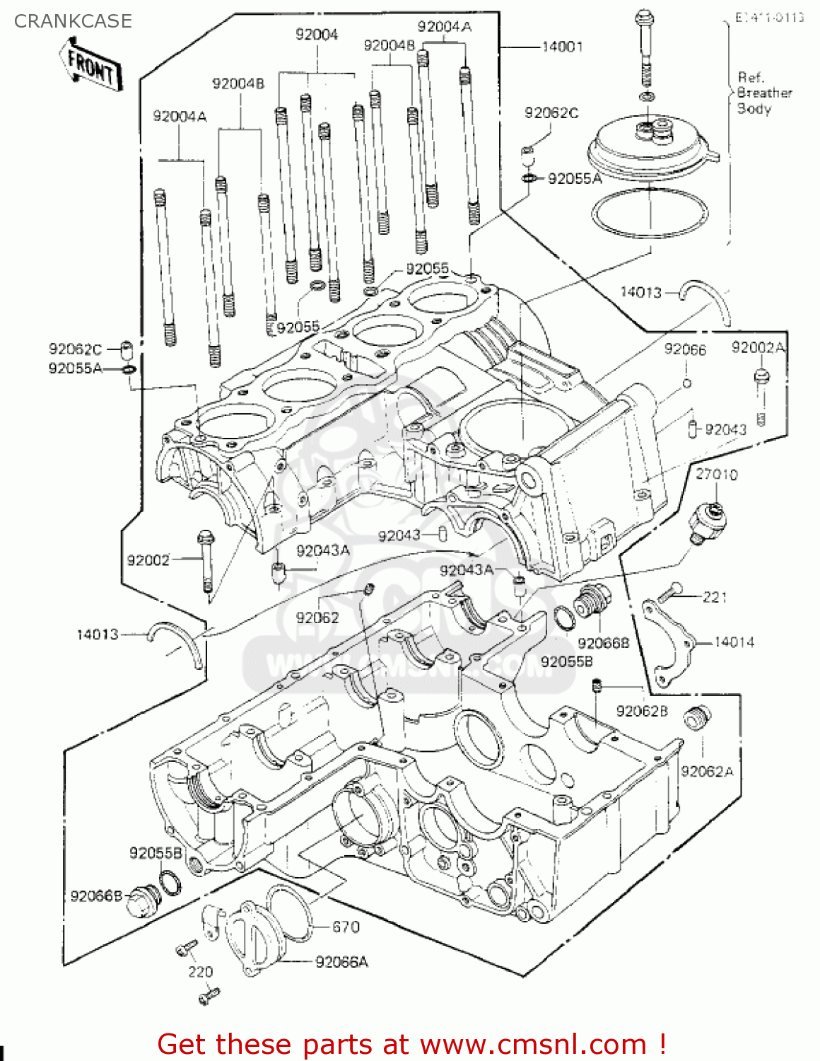 CRANKCASE KZ700A1 1984 USA CALIFORNIA