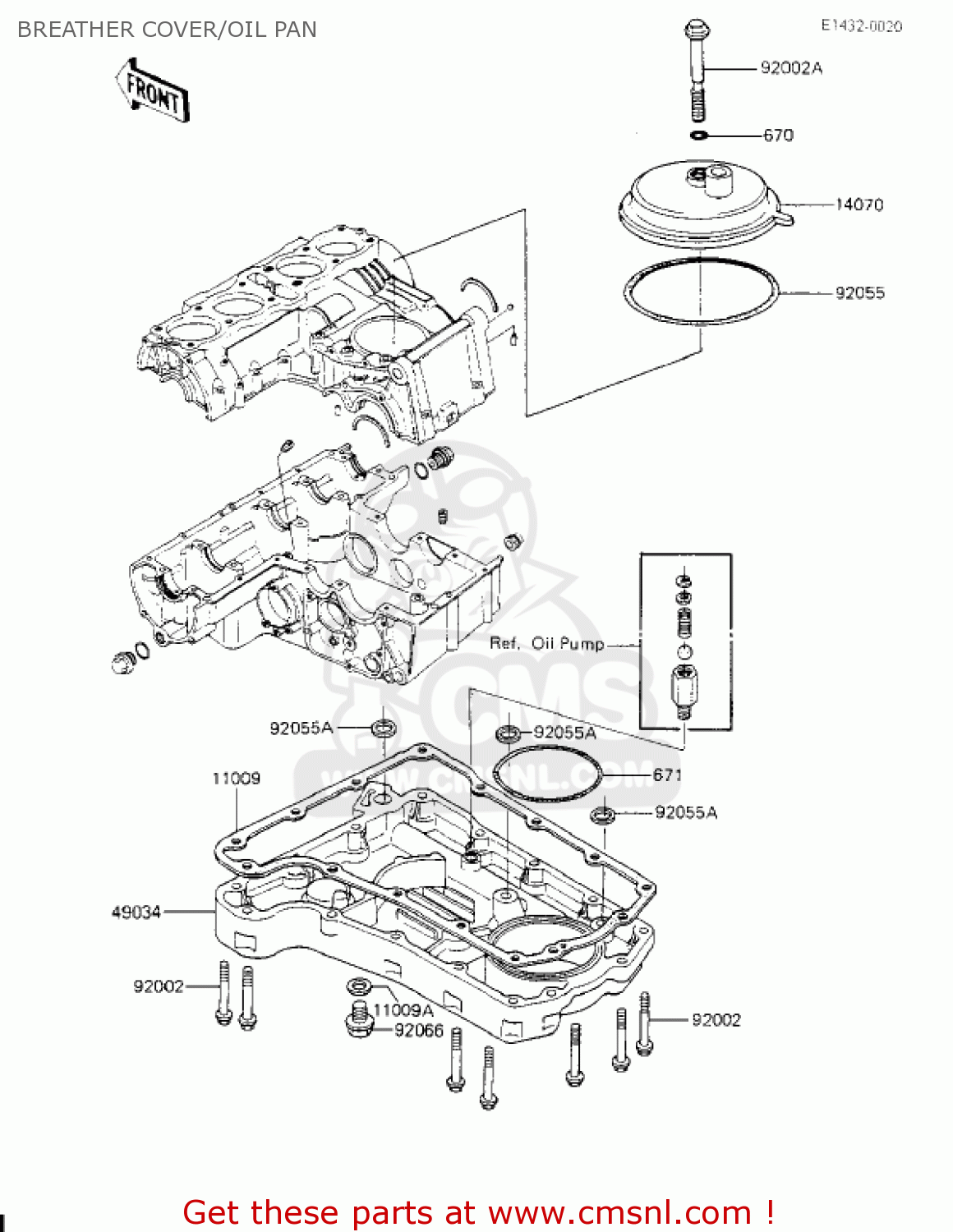 BREATHER COVER/OIL PAN KZ700A1 1984 USA CALIFORNIA