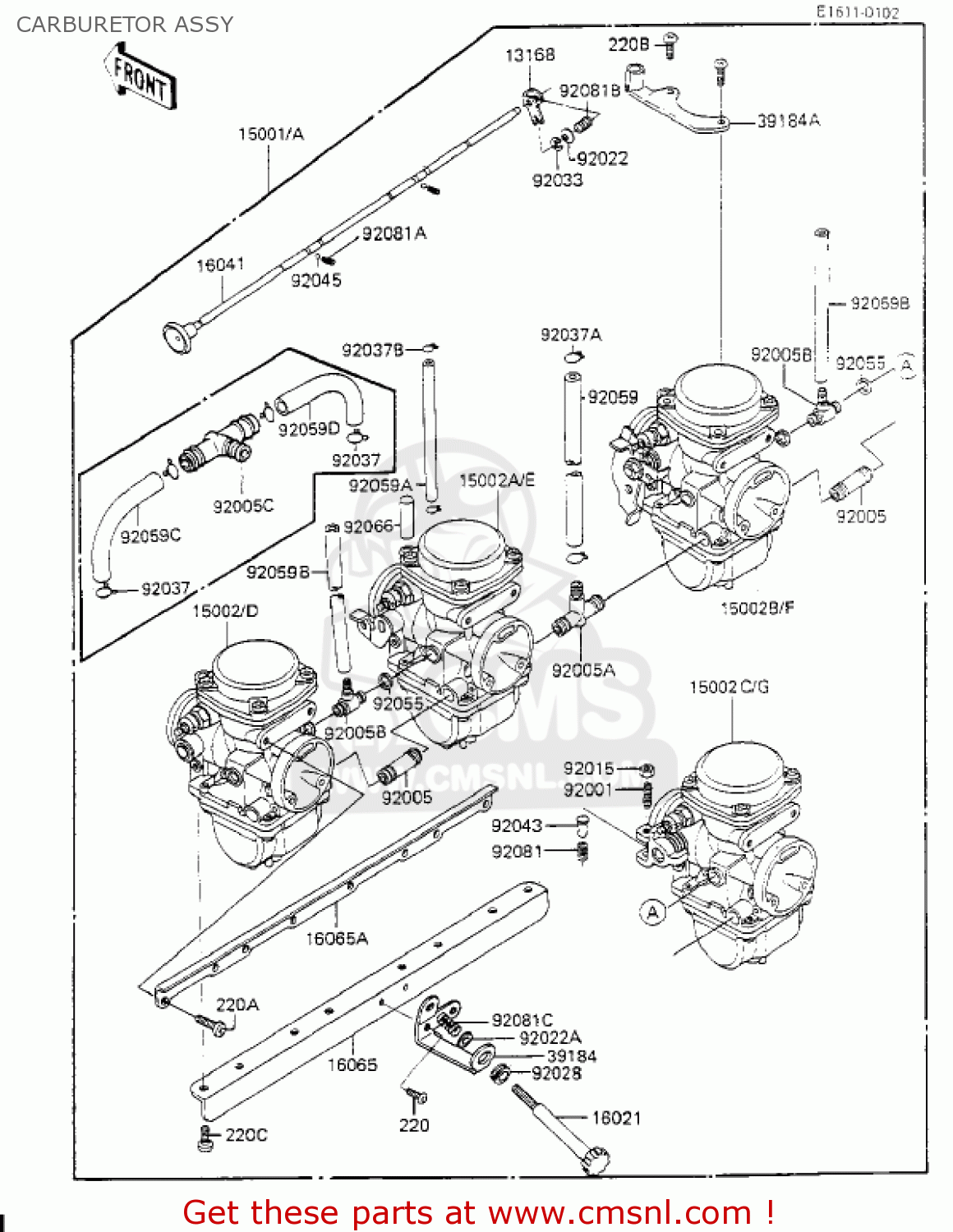 CARBURETOR ASSY KZ700A1 1984 USA CALIFORNIA