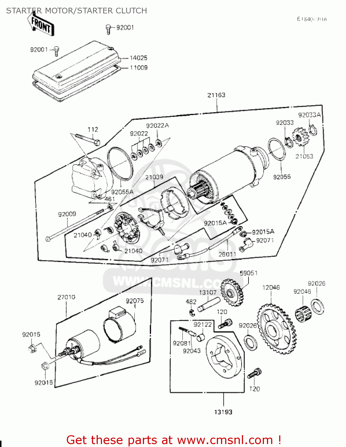 STARTER MOTOR/STARTER CLUTCH KZ700A1 1984 USA CALIFORNIA