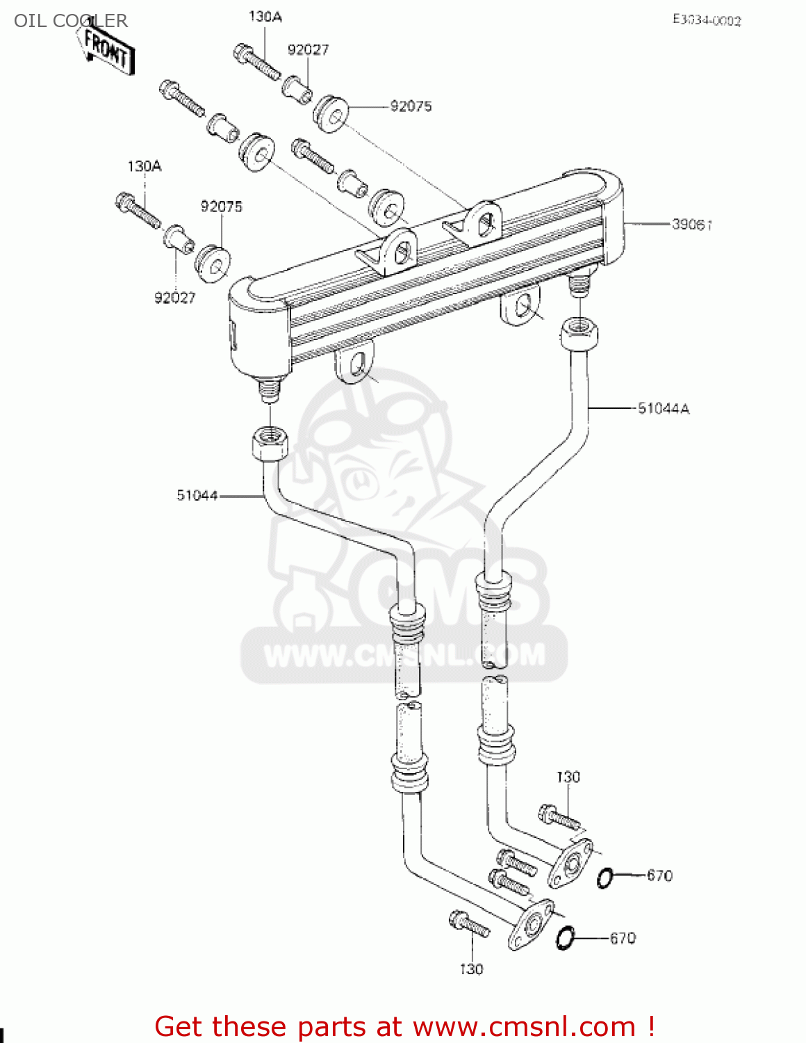OIL COOLER KZ700A1 1984 USA CALIFORNIA