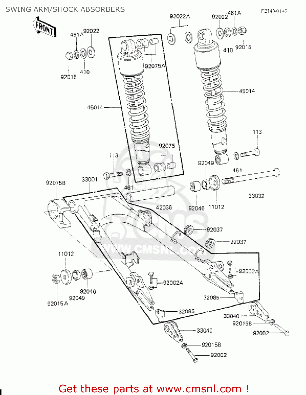 SWING ARM/SHOCK ABSORBERS KZ700A1 1984 USA CALIFORNIA
