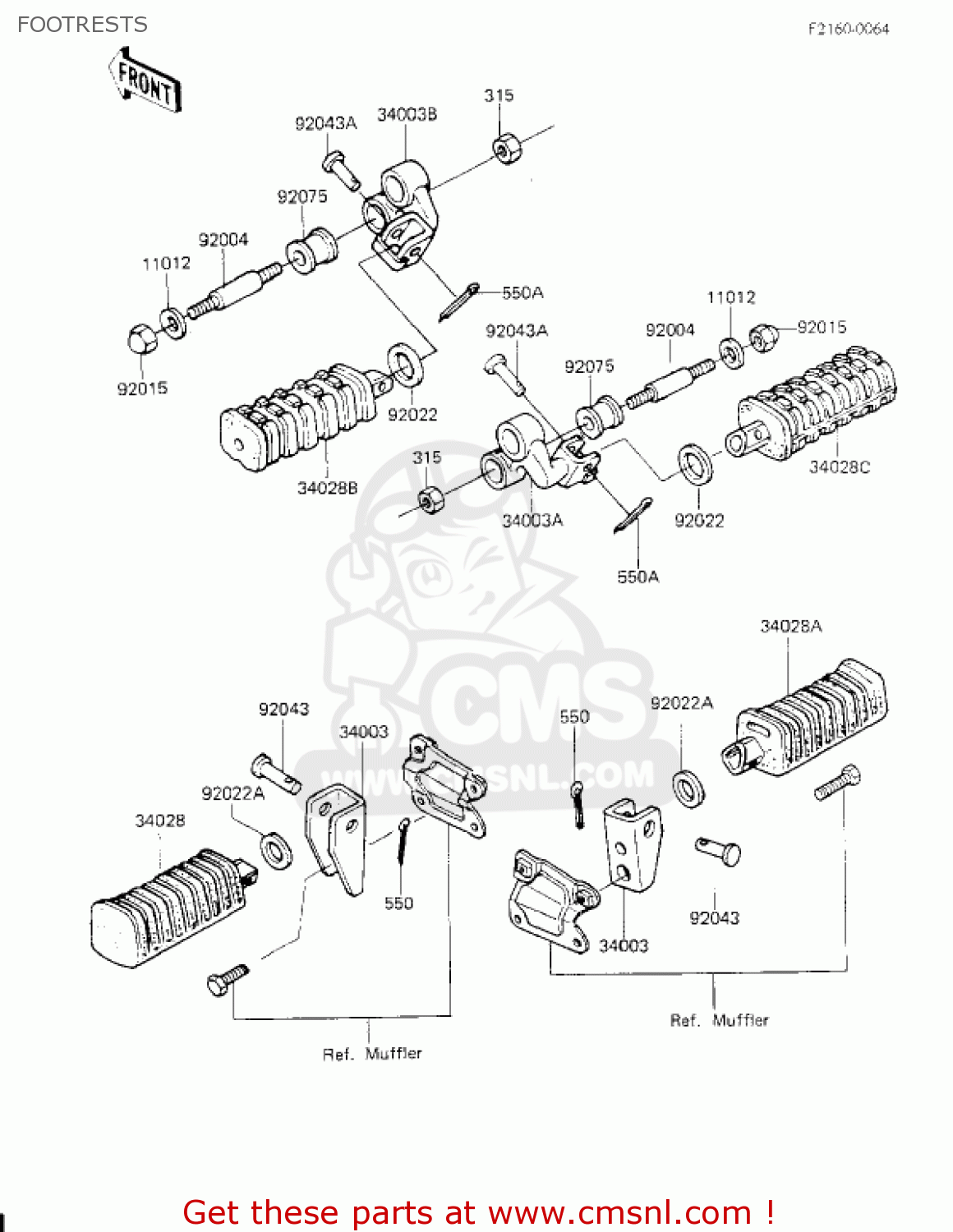 FOOTRESTS KZ700A1 1984 USA CALIFORNIA