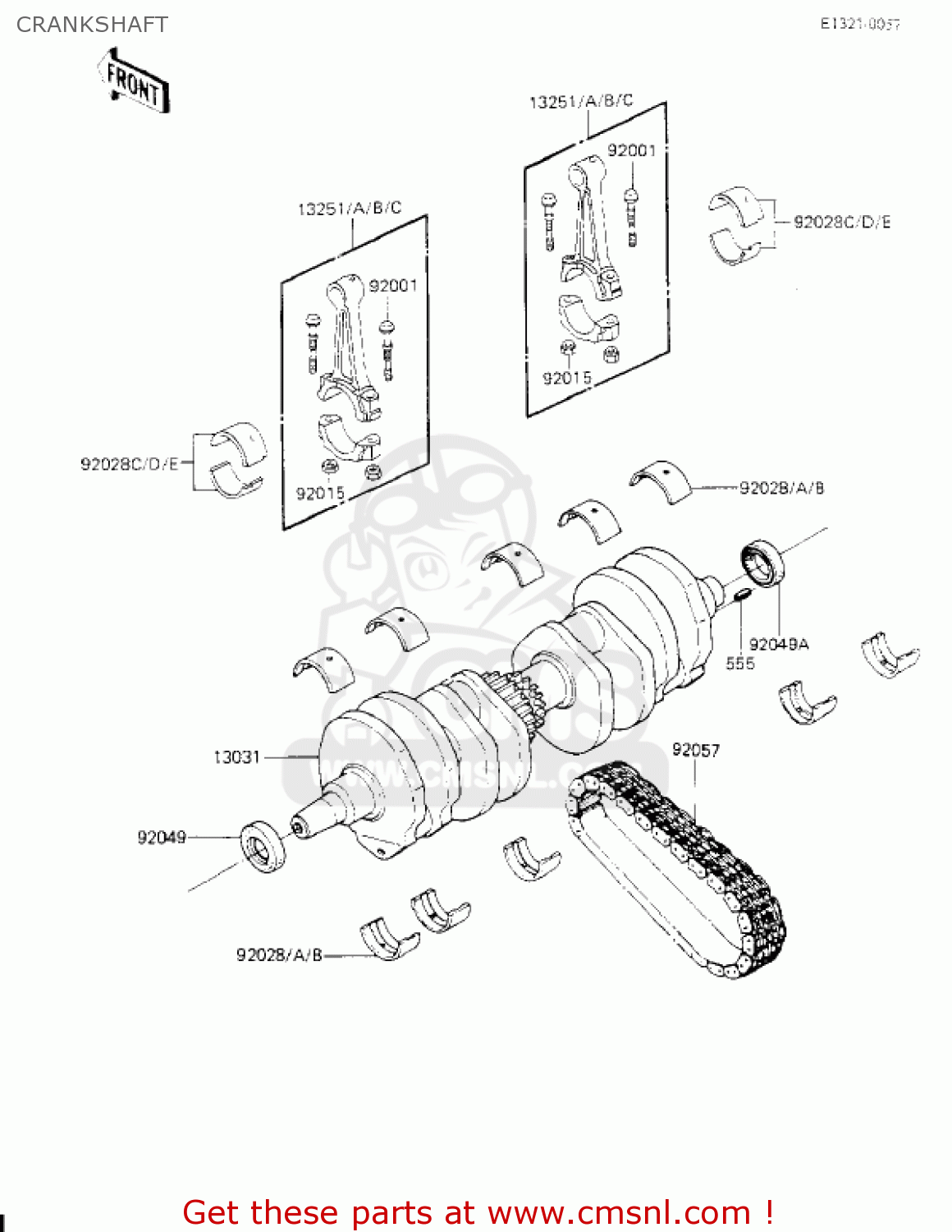CRANKSHAFT KZ700A1 1984 USA CALIFORNIA