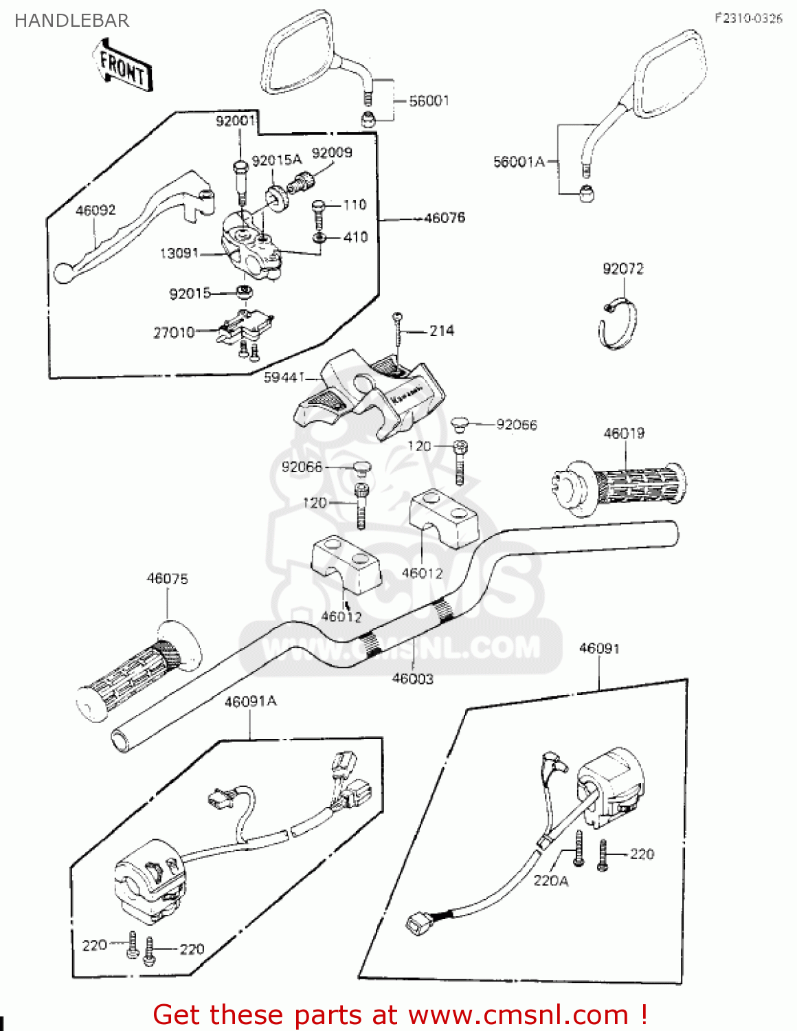 HANDLEBAR KZ700A1 1984 USA CALIFORNIA
